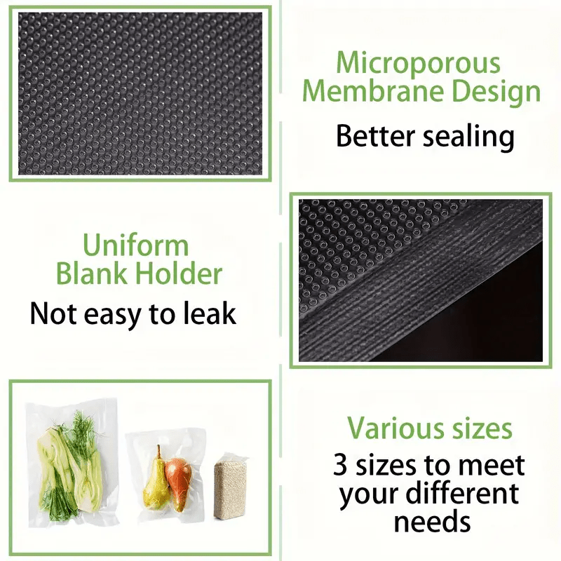 200 dona BPA-free vakuum muhrlangan sumkalar to'plami, shaffof va oqmas, mevalar, sabzavotlar, go'sht va donlar uchun oshxona saqlashida mukammal - uy oshxonasini tartibga solish uchun zarur