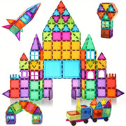 Образовательный набор 3D строительных блоков с магнитными плитками - Прочный ABS материал - 60/100/120 шт. - Творческая игра для мальчиков и девочек.