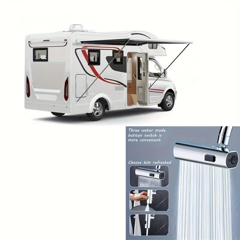 Stainless Steel RV Kitchen Faucet with Water-Saving Aerator High Arc Spout 3 Flow Modes