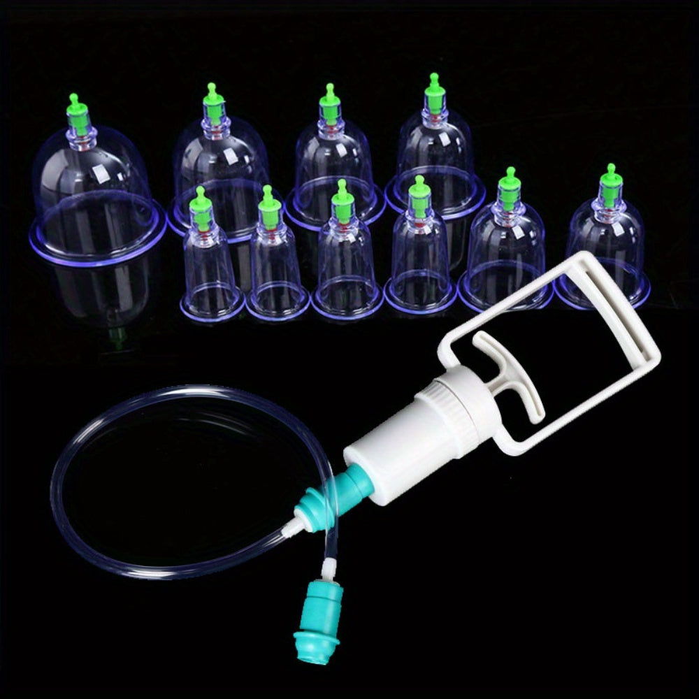 Magnetic Vacuum Cupping Set 10 Pieces for Pain Relief Muscle Relaxation Detox Durable Plastic