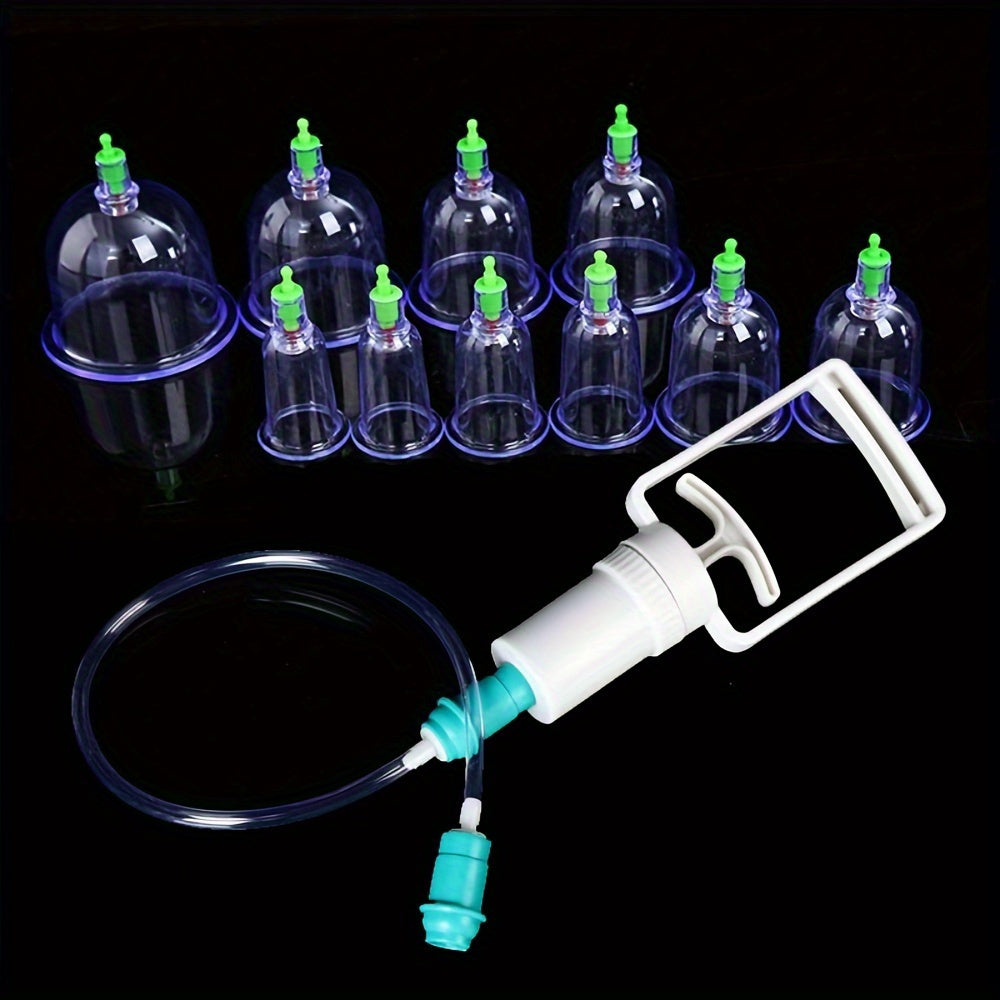 Magnetic Vacuum Cupping Set 10 Pieces for Pain Relief Muscle Relaxation Detox Durable Plastic