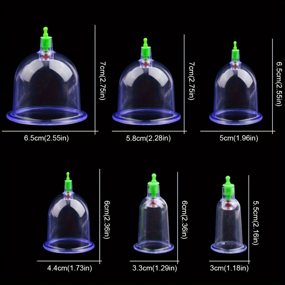 Magnetic Vacuum Cupping Set 10 Pieces for Pain Relief Muscle Relaxation Detox Durable Plastic