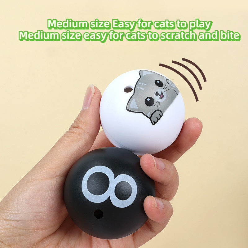 Interactive Cat Toy Ball Silicone Soundless Battery-Free for All Breeds