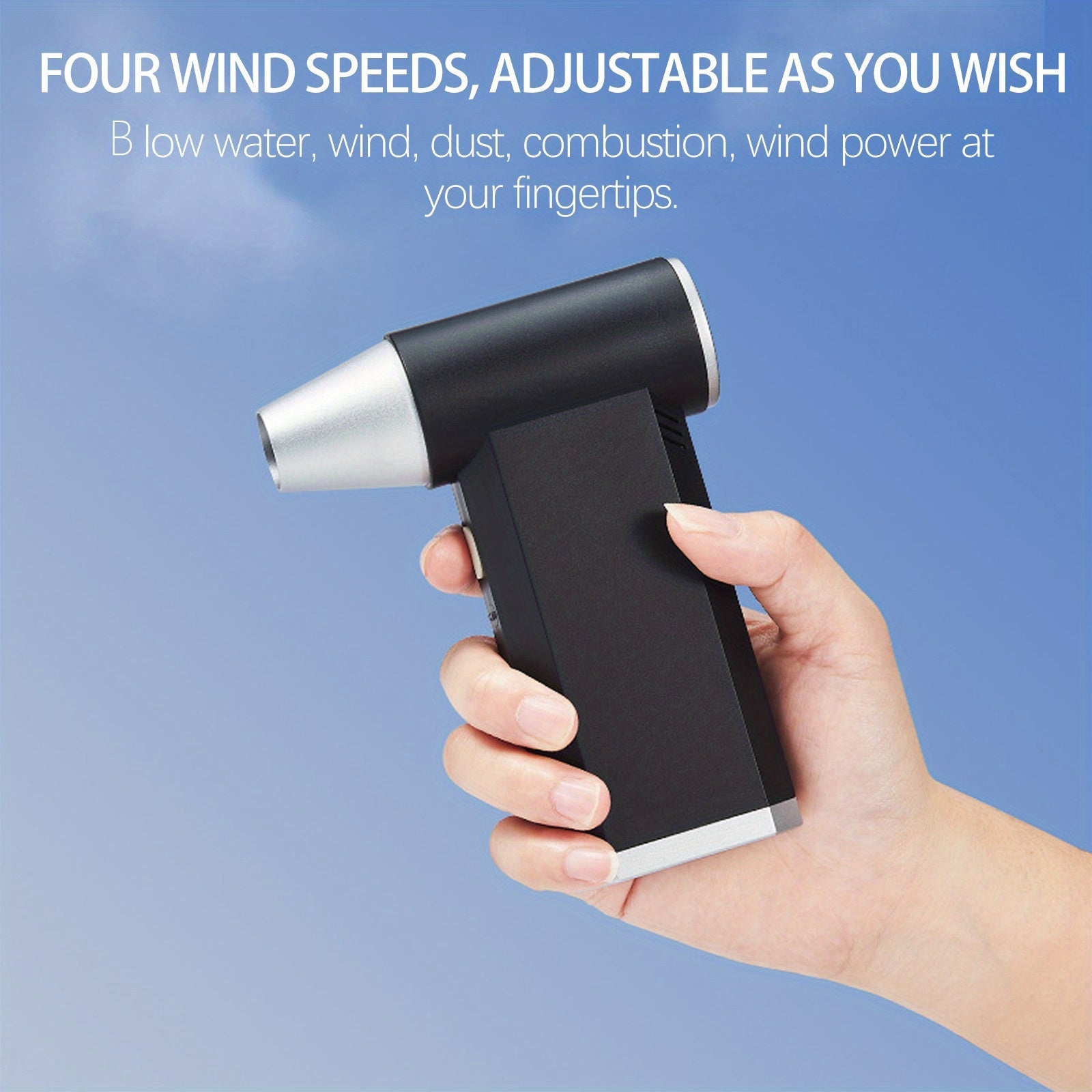 High-Speed Brushless Motor Fan 130,000 RPM Portable Black Rechargeable Dust Snow Cleaning