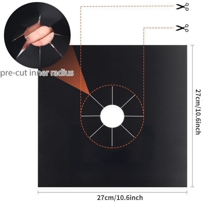 Pack of 6 Heat-Resistant Oil-Proof Gas Stove Protectors for Burners