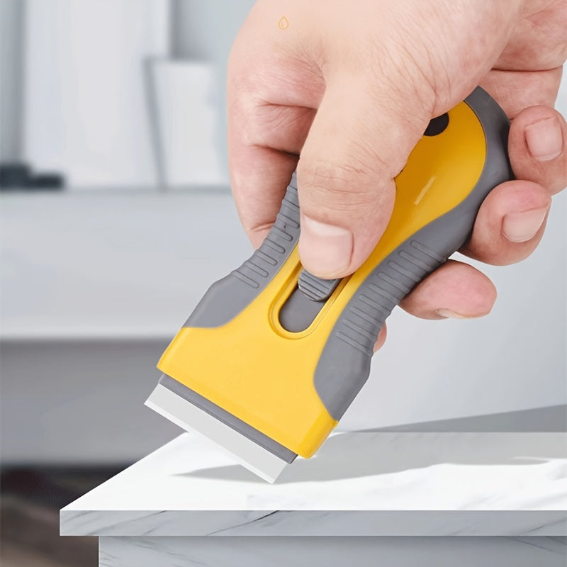 Stainless Steel Razor Blade Scraper Tool for Paint Window Cleaning Orange Yellow