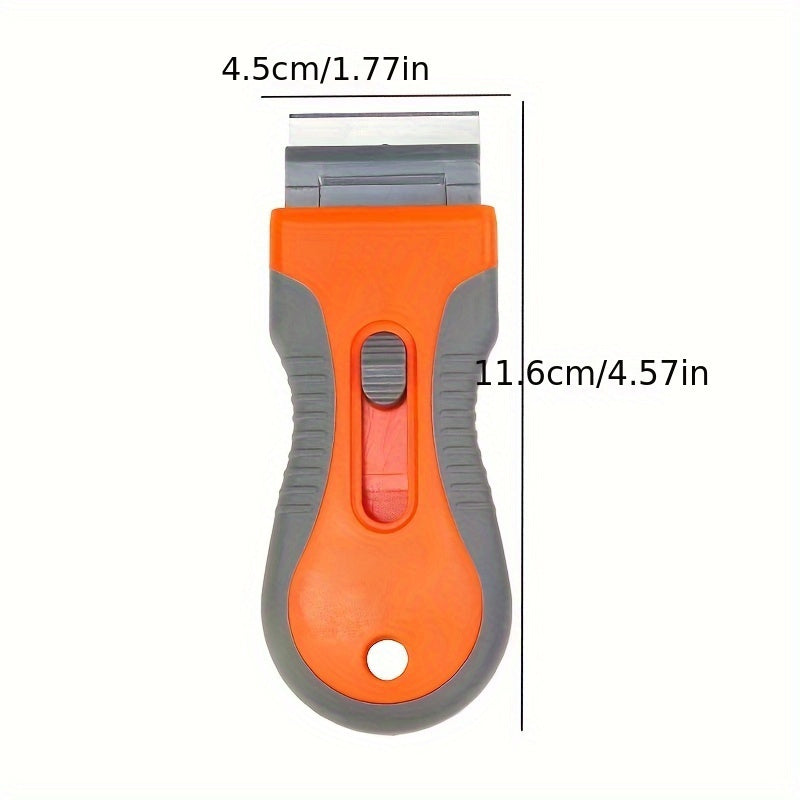 Stainless Steel Razor Blade Scraper Tool for Paint Window Cleaning Orange Yellow