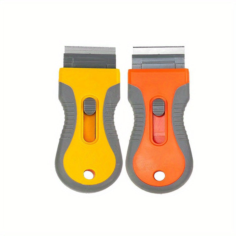 Stainless Steel Razor Blade Scraper Tool for Paint Window Cleaning Orange Yellow