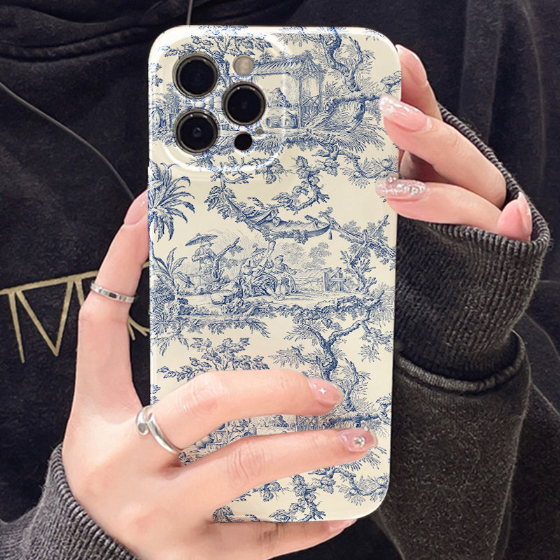 Французский чехол для телефона TPU для перерыва на чай с защитой объектива, совместимый с iPhone 11-16, с сейсмостойкостью