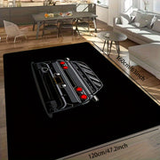 Christmas Sports Car Braided Rug Non-Slip Polyester Indoor Decor