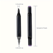 48 Double-Headed Painting Marker Pens Set with Cloth Bag for Artists and Students