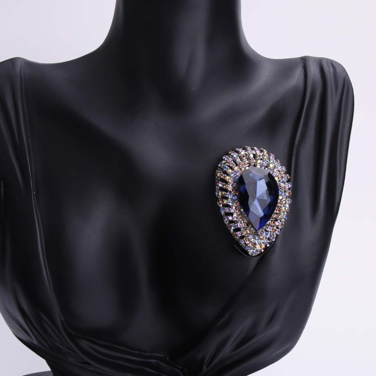 Vintage Enamel Brooch for Women Irregular Shape Rhinestone Corsage Punk Style Jewelry