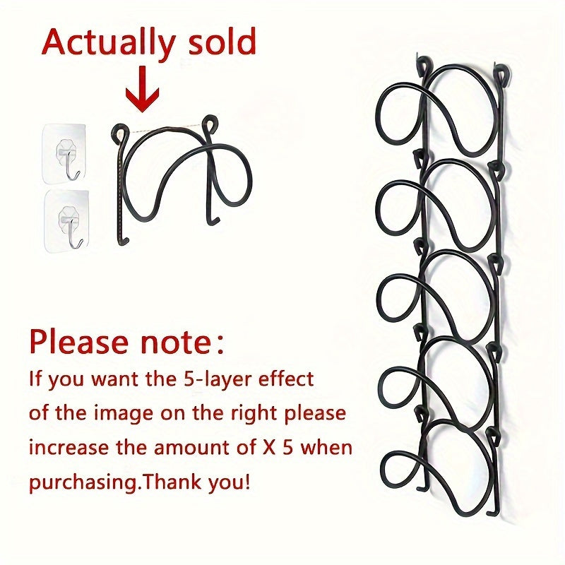 Set of 3 Wrought Iron Wall Organizer for Towels and Wine Space-Saving Decor