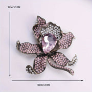 Luxurious Iris Brooch for Women Silver Plant Jewelry Statement Accessory
