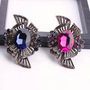 Enamel Punk Style Brooch Rhinestone Badge Pin for Women Party Gift