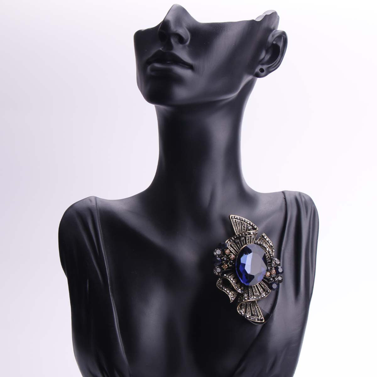 Enamel Punk Style Brooch Rhinestone Badge Pin for Women Party Gift