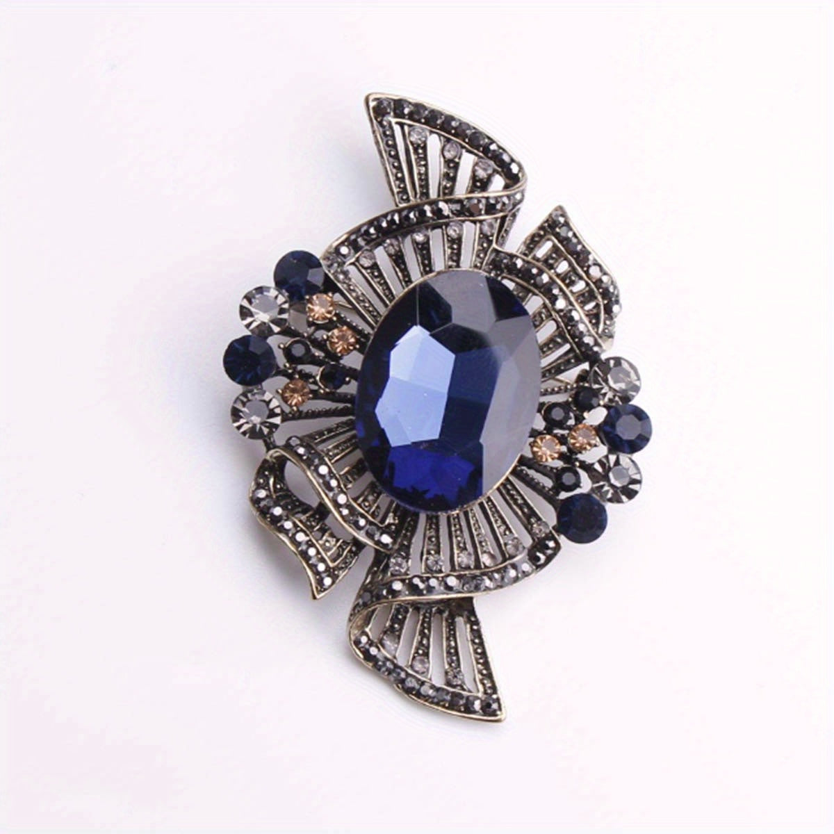 Enamel Punk Style Brooch Rhinestone Badge Pin for Women Party Gift