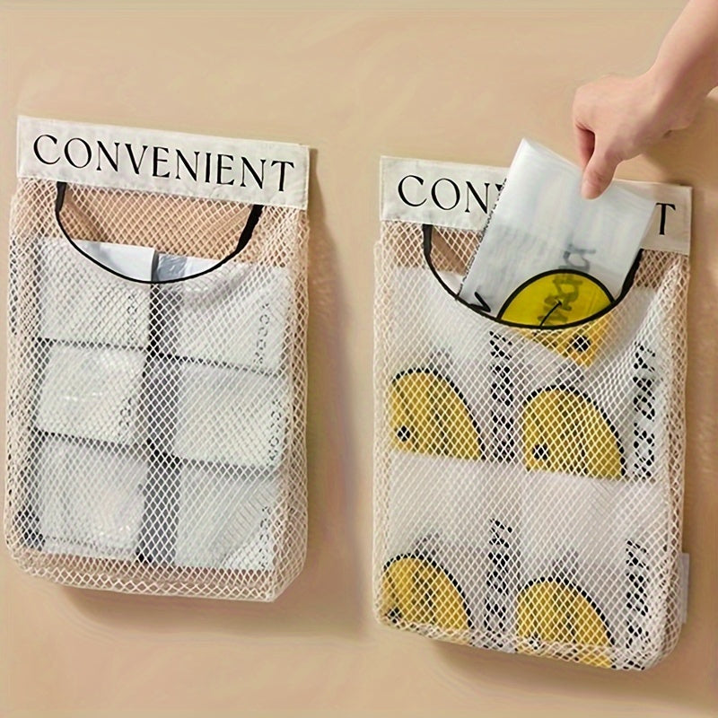Wall-Mounted Plastic Bag Dispenser for Kitchen and Home Storage