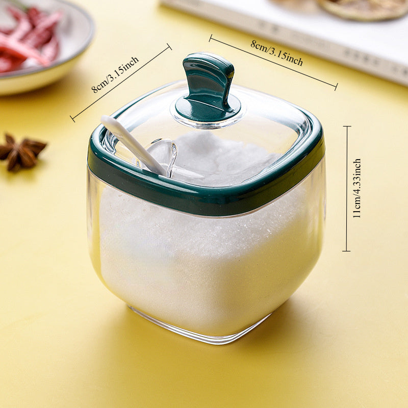 Plastic Salt and Seasoning Canisters Set with Sliding Shelf for Kitchen Countertop