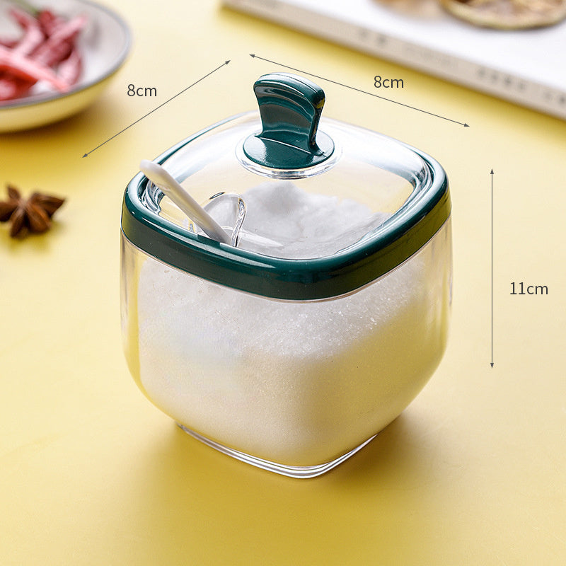 Plastic Salt and Seasoning Canisters Set with Sliding Shelf for Kitchen Countertop