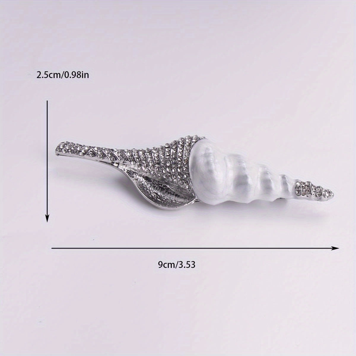 Набор из 1 креативной белой раковины с стразами, предназначенной как для мужчин, так и для женщин. Универсальный эмалевый значок.
