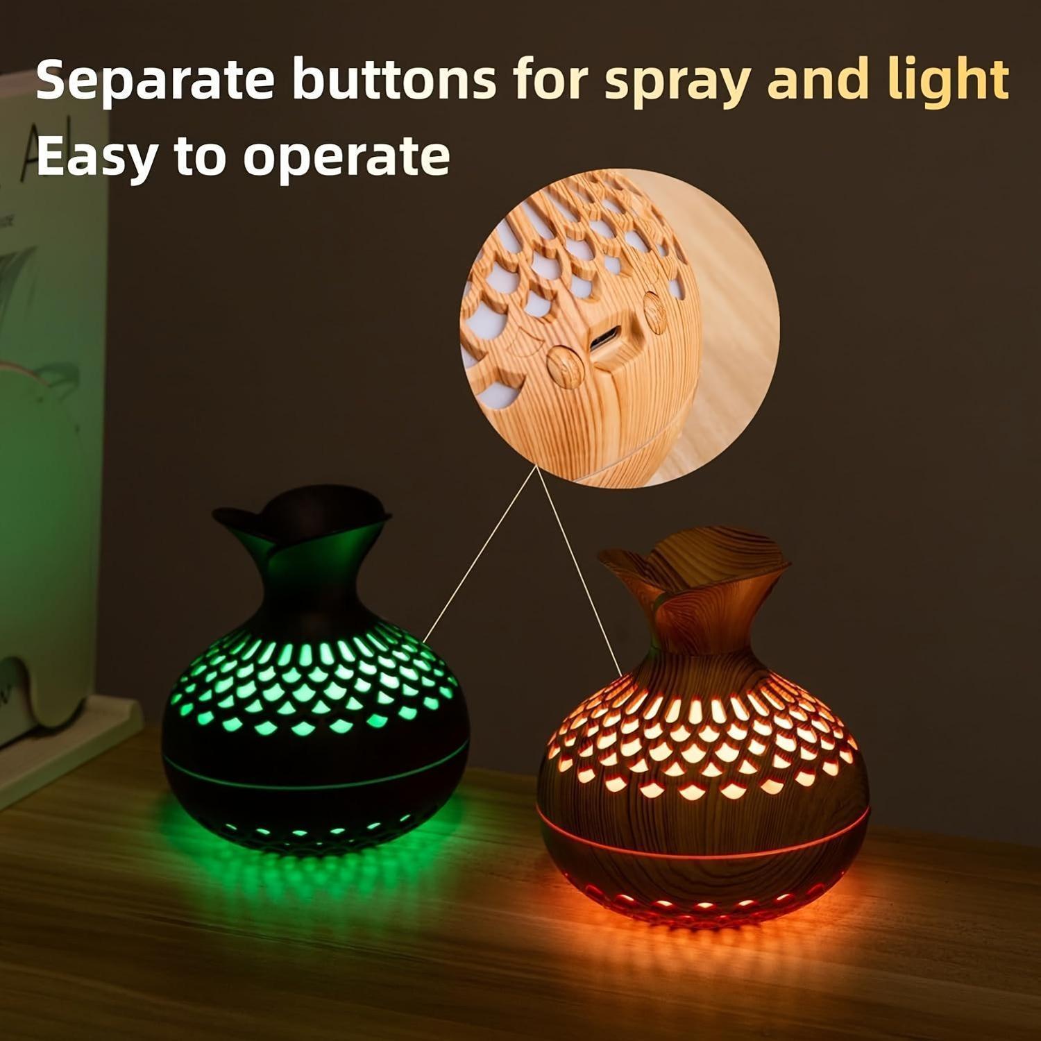 USB-Powered Cool Mist Humidifier with Essential Oil Diffuser for Bedrooms and Air Purification