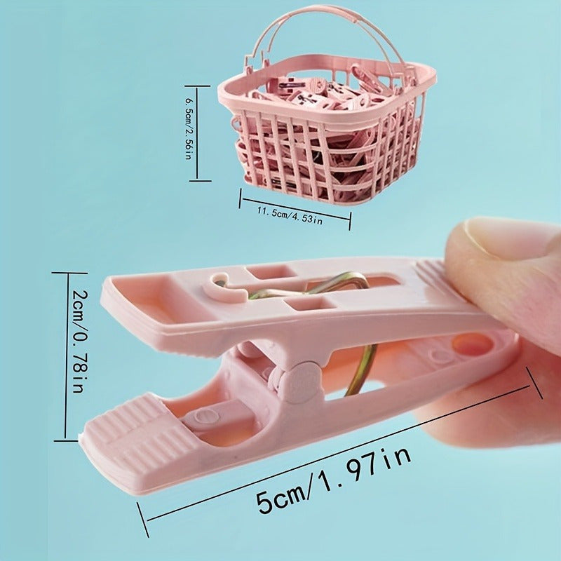 Set of 30 Weather-Resistant Plastic Clothespins for Laundry and Home Organization