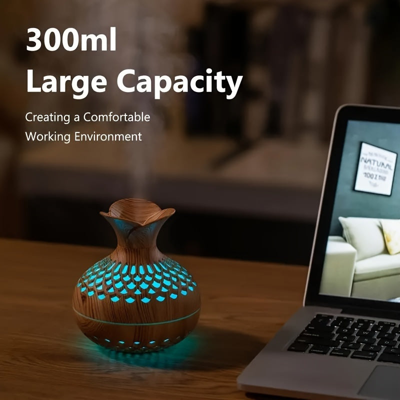 USB-Powered Cool Mist Humidifier with Essential Oil Diffuser for Bedrooms and Air Purification