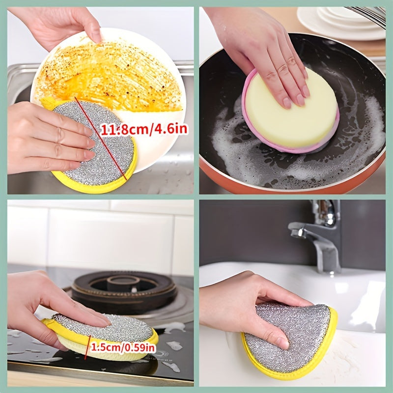 Set of 10/12 Antibacterial Kitchen Scrub Sponges Reusable Non-Scratch Cleaning Pads