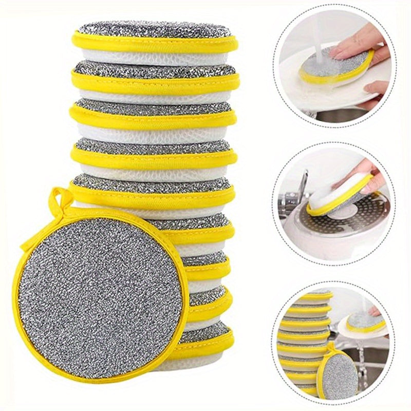 Set of 10/12 Antibacterial Kitchen Scrub Sponges Reusable Non-Scratch Cleaning Pads