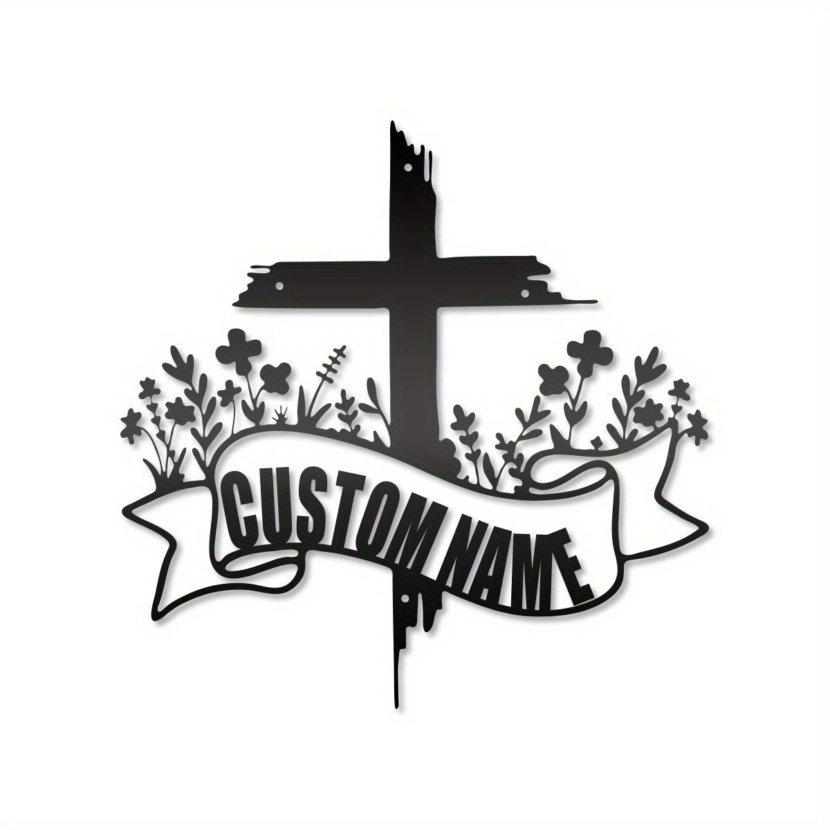 Oila ismi bilan shaxsiylashtirilgan metall xoch belgisi - uy dekoratsiyasi uchun moslashtirilgan temir devor san'ati, nasroniy mavzusidagi eshik yoki devor bezaklari, 12 yosh va undan katta yoshdagilar uchun ideal