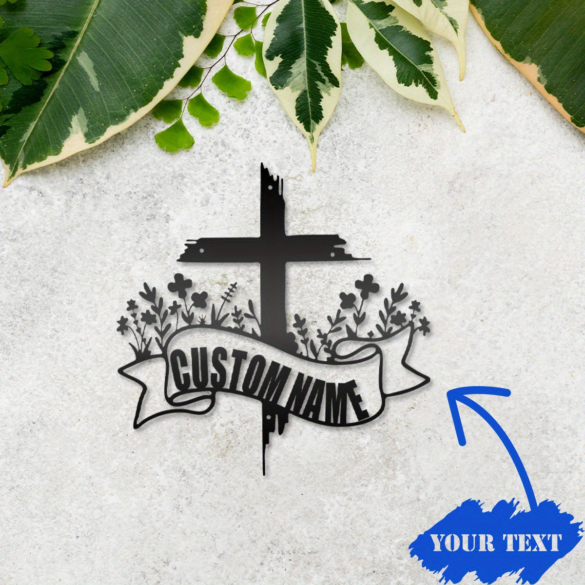 Personalized Metal Cross Wall Art with Family Name for Home Decor Christian Door or Wall Decoration