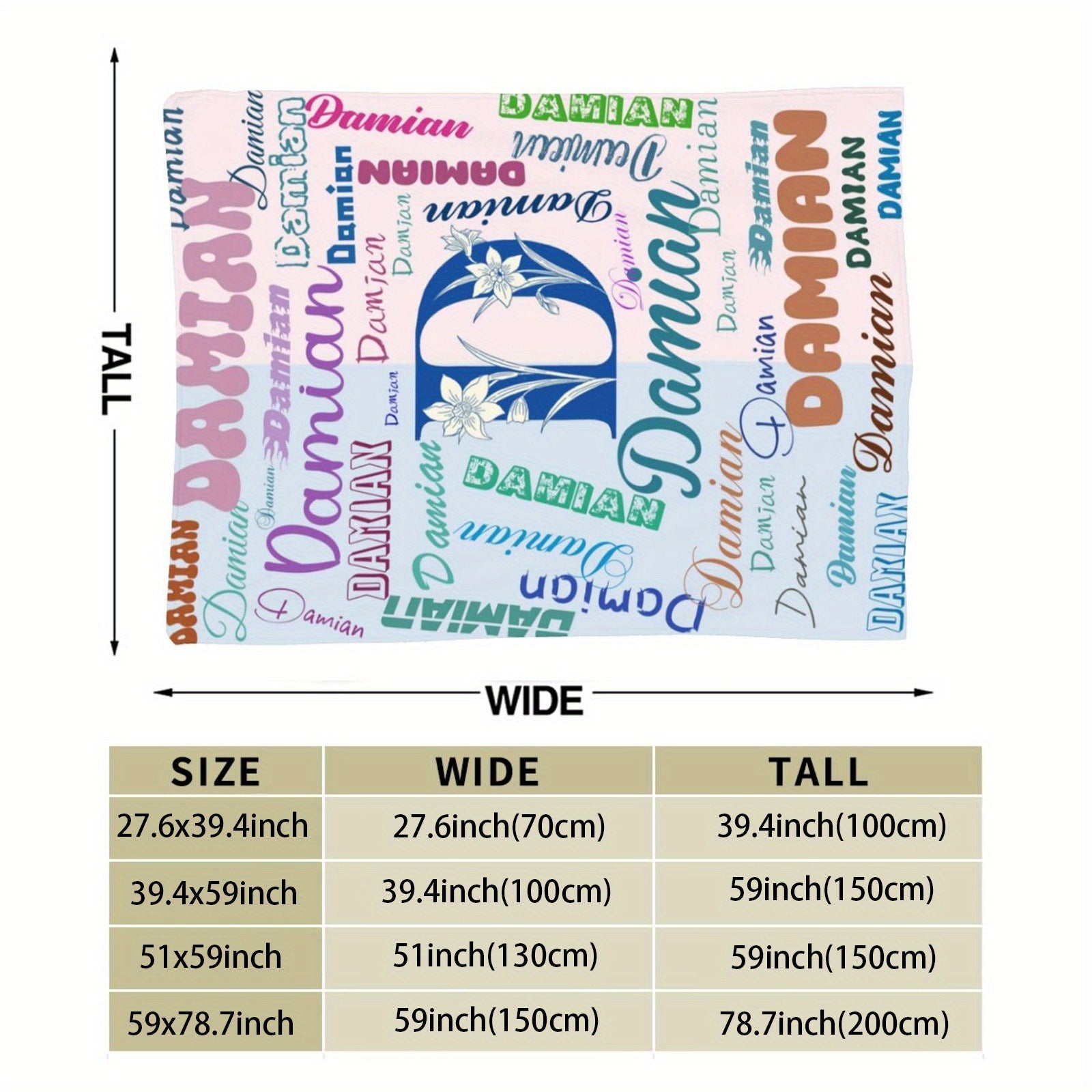 Personalized D Letter Flannel Fleece Throw Blanket Cozy Knitted Polyester Rectangular Gift for Women Men