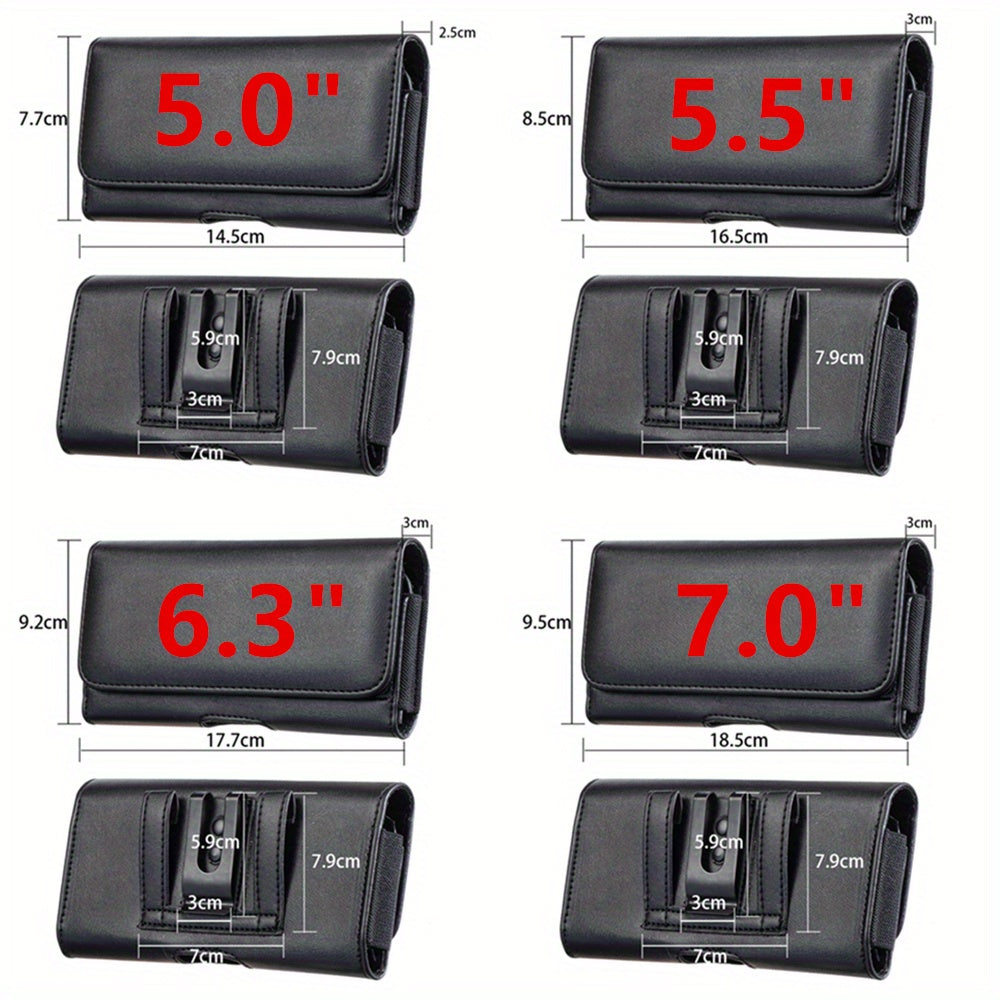 Men's Faux Leather Cell Phone Holster with Card Slots and Belt Clip for iPhone and Samsung Galaxy