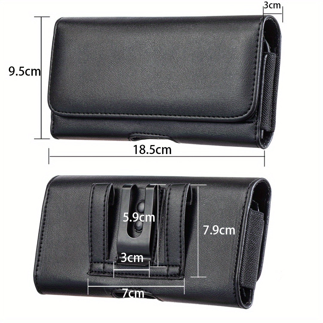 Men's Faux Leather Cell Phone Holster with Card Slots and Belt Clip for iPhone and Samsung Galaxy