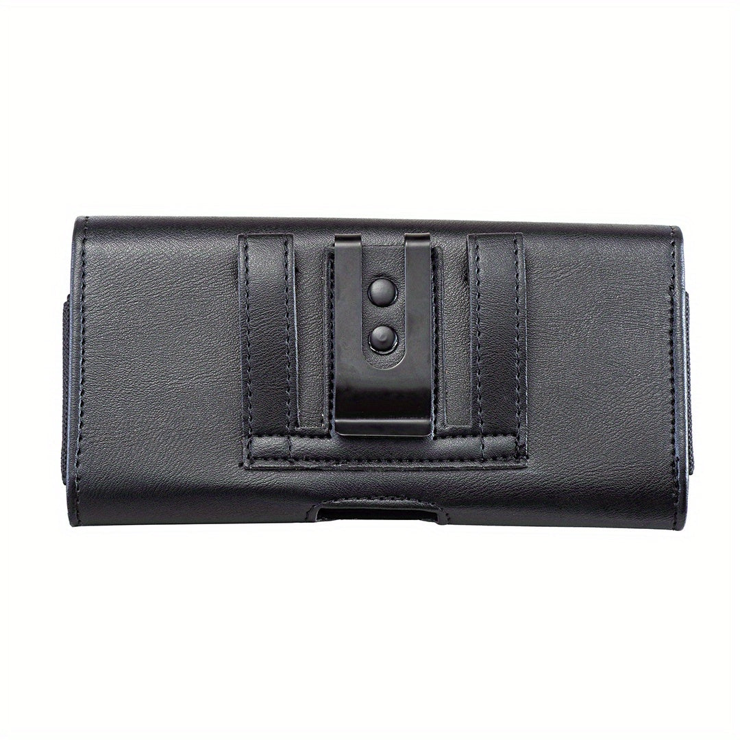 Men's Faux Leather Cell Phone Holster with Card Slots and Belt Clip for iPhone and Samsung Galaxy