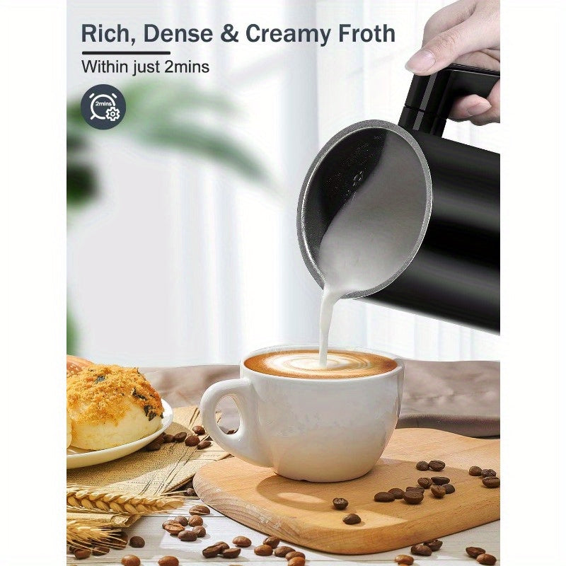 Espumador de leche de acero inoxidable, vaporizador de 350 ml, para espuma caliente y fría, para café