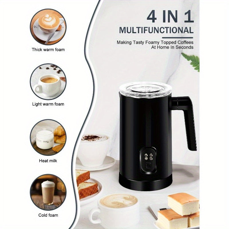 Espumador de leche de acero inoxidable, vaporizador de 350 ml, para espuma caliente y fría, para café