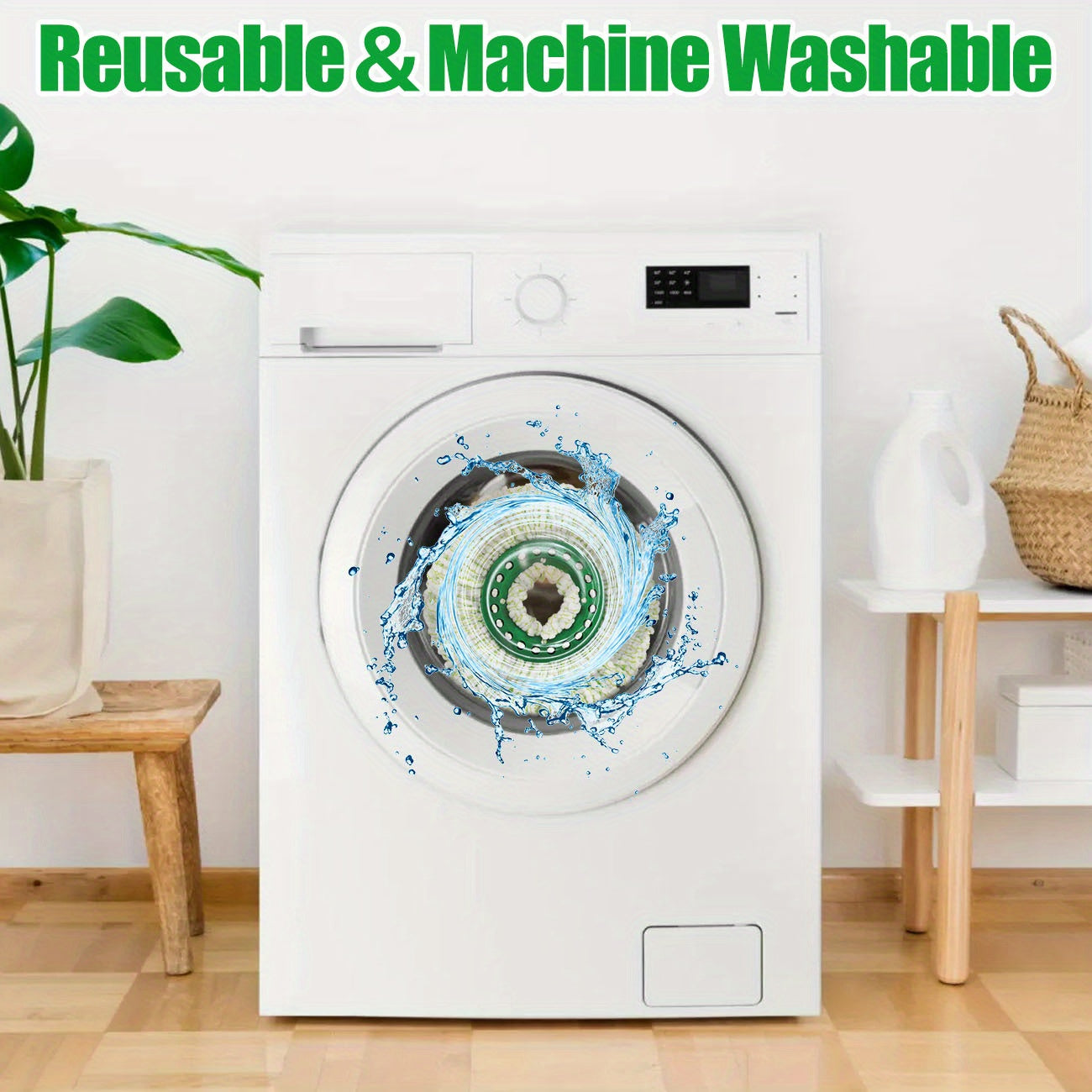 5 Pack Microfiber Mop Replacement Heads for Spin Mop, Highly Absorbent, Easy to Clean