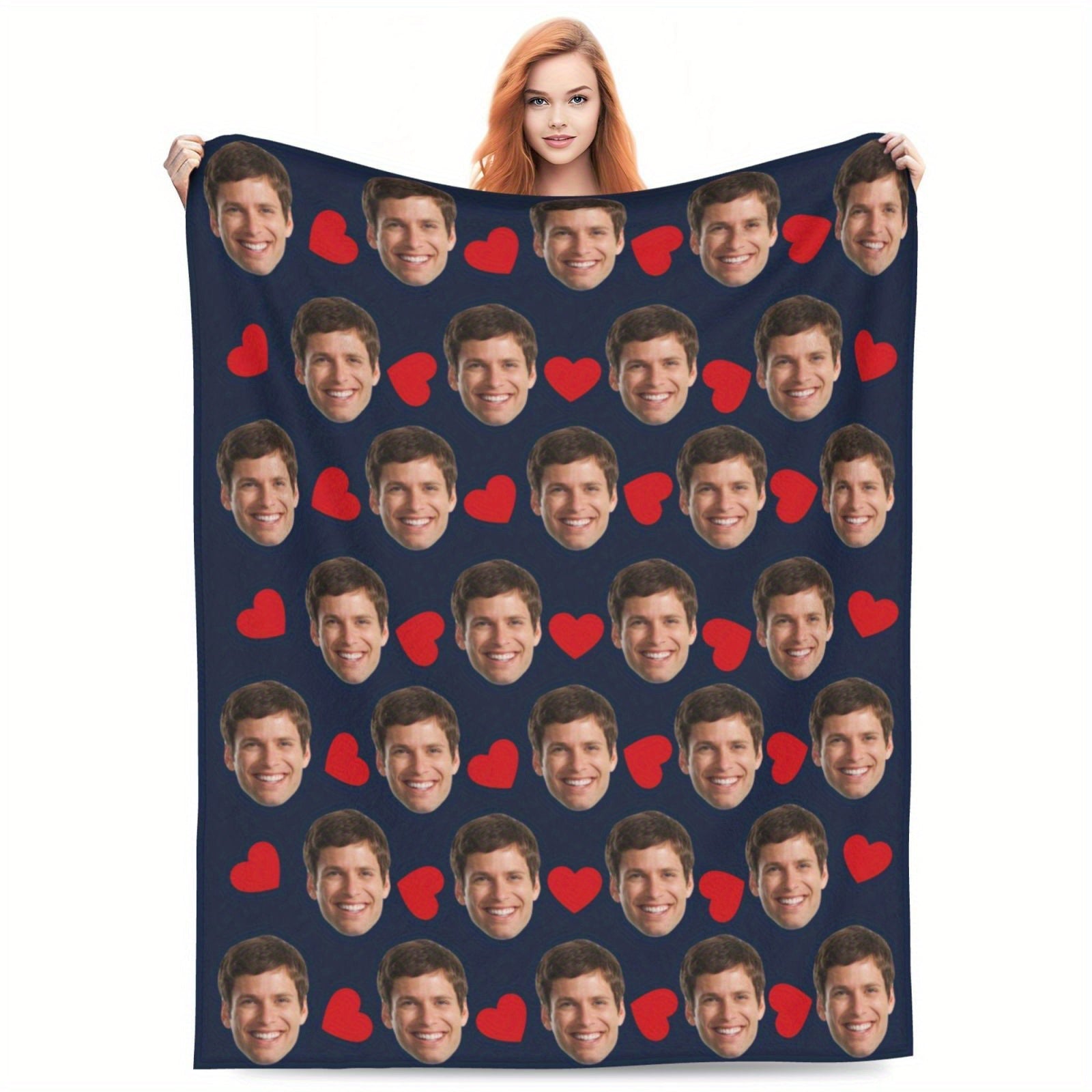 Personalized Photo Fleece Throw Blanket Soft Flannel Cozy TV Christmas Gift