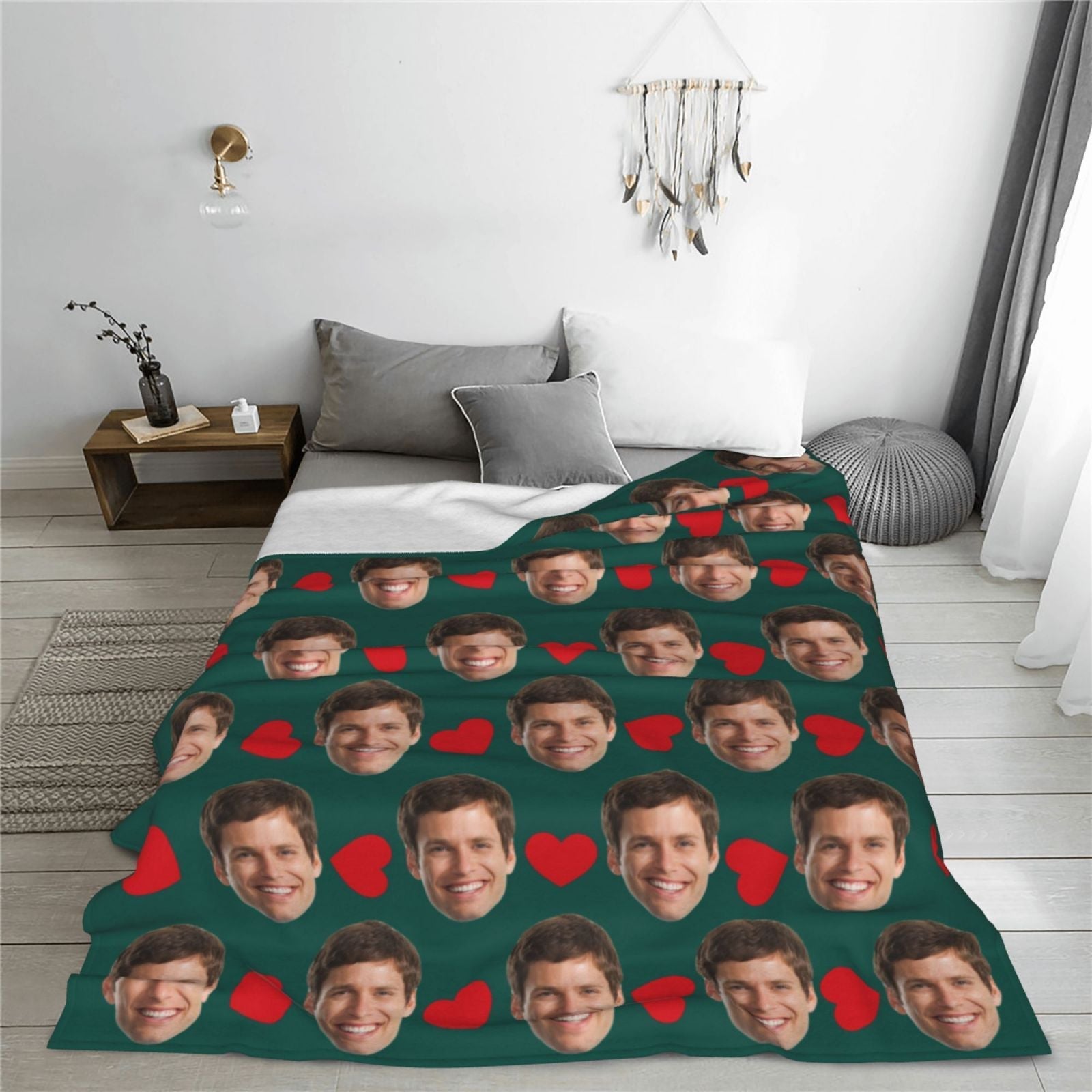 Personalized Photo Fleece Throw Blanket Soft Flannel Cozy TV Christmas Gift