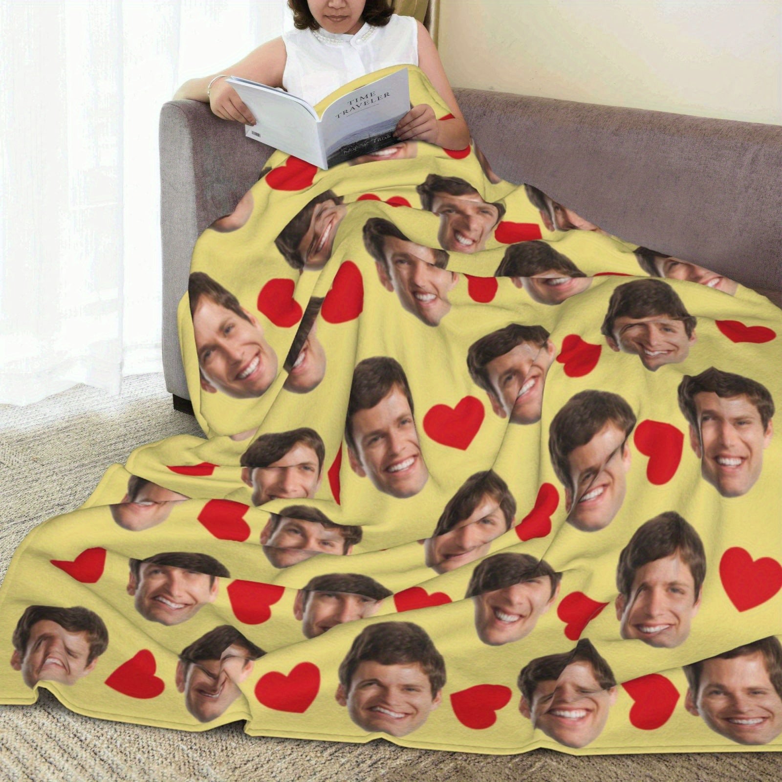 Personalized Photo Fleece Throw Blanket Soft Flannel Cozy TV Christmas Gift