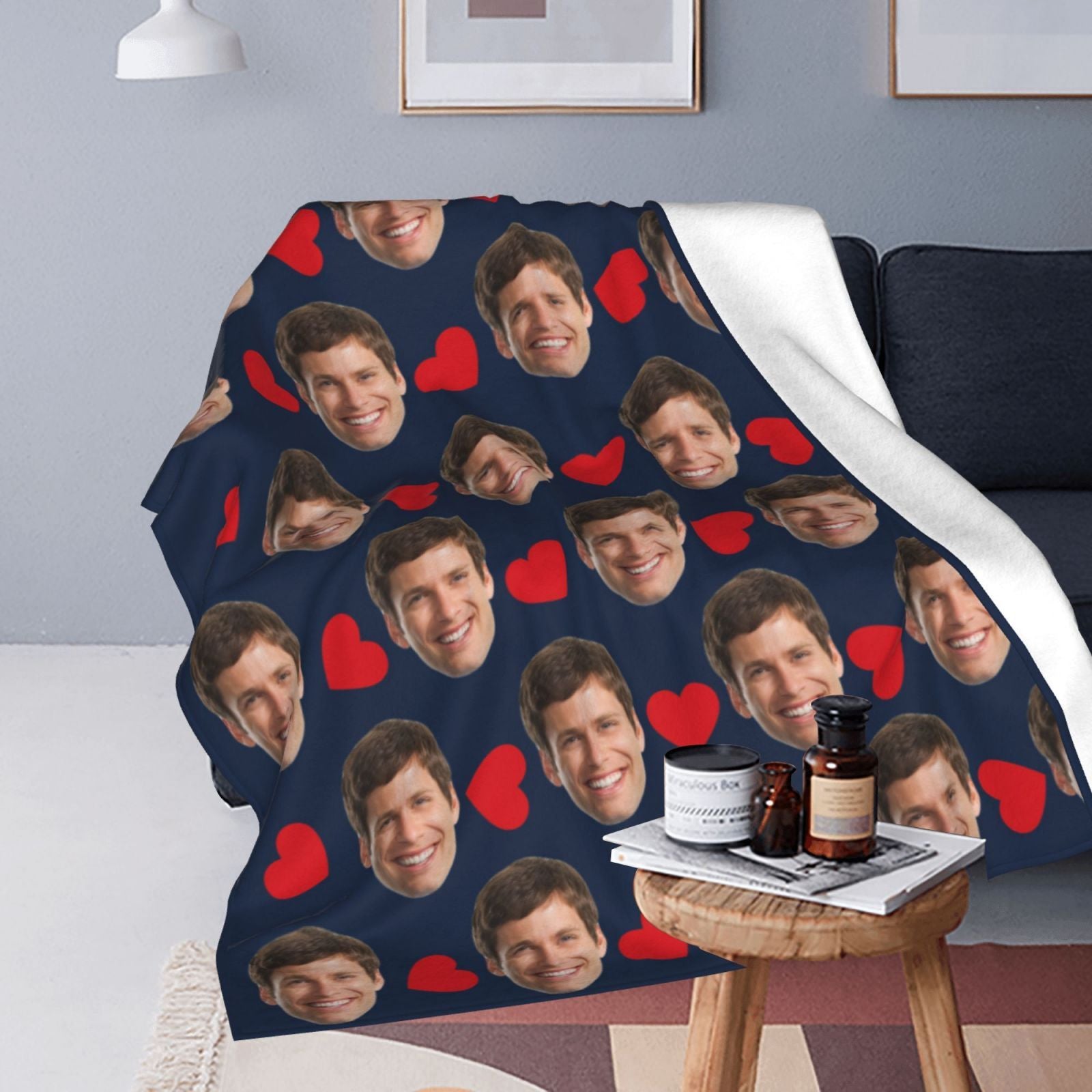 Personalized Photo Fleece Throw Blanket Soft Flannel Cozy TV Christmas Gift