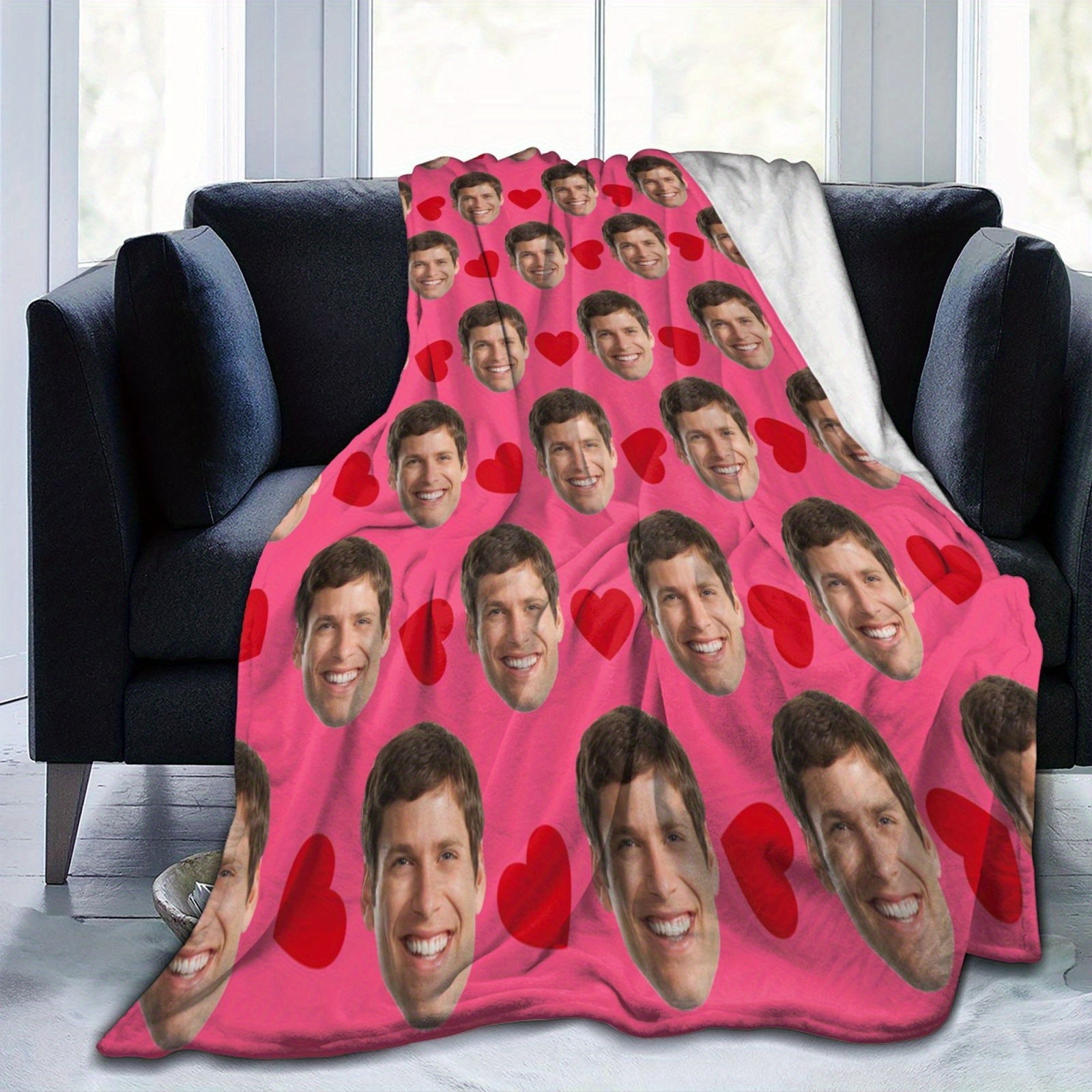 Personalized Photo Fleece Throw Blanket Soft Flannel Cozy TV Christmas Gift