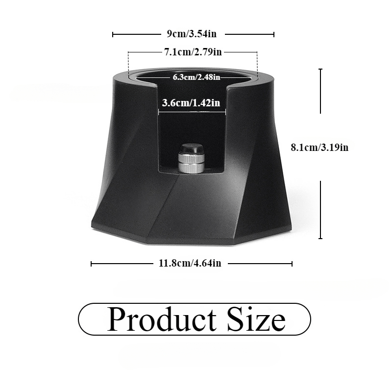 Adjustable Espresso Tamper Holder Spiral Black Powder Pressing Stand with Anti-Slip Base