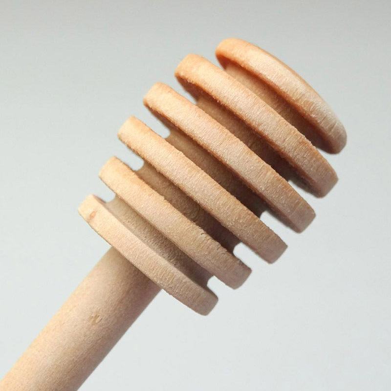 Set of 2 Long-Handled Wooden Honey Spoons for Coffee Tea and Milk