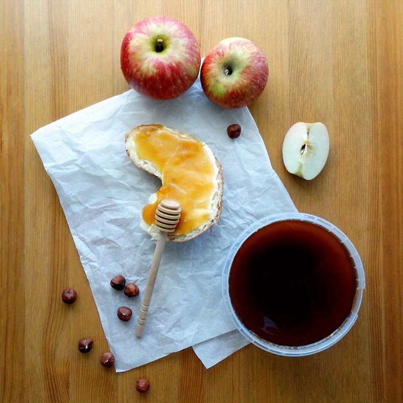 Set of 2 Long-Handled Wooden Honey Spoons for Coffee Tea and Milk