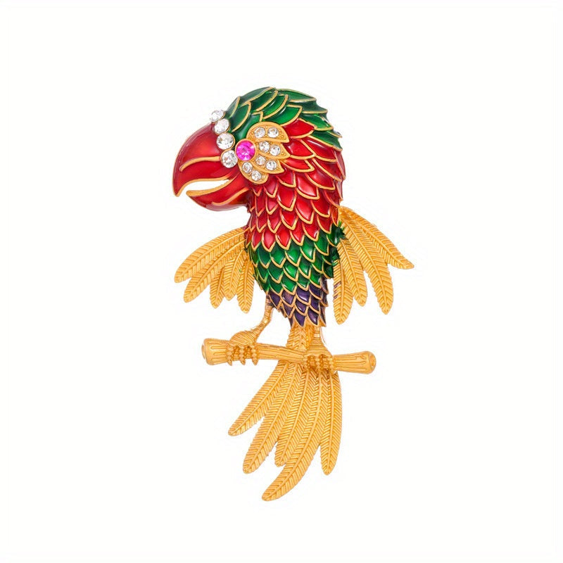 Vintage Parrot Enamel Pin Vibrant Color Lapel Pin for Men and Women
