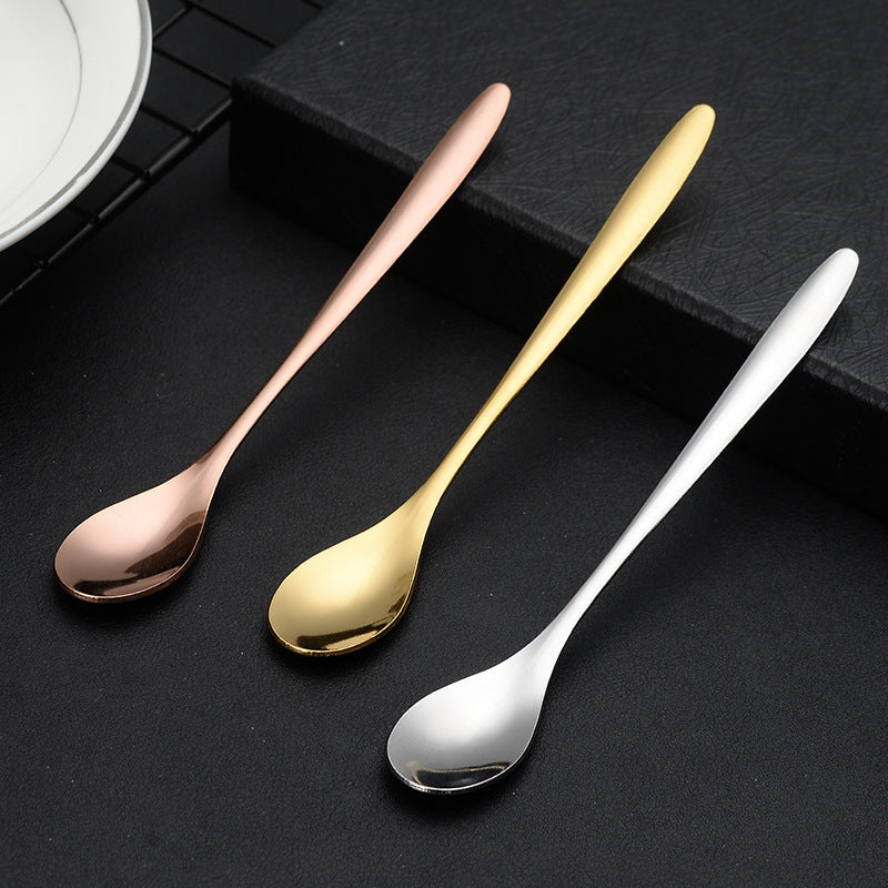 Stainless Steel Long-Handled Mixing Spoons 4/8/12 Pack for Household Cups and Desserts