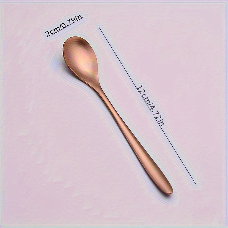 Stainless Steel Long-Handled Mixing Spoons 4/8/12 Pack for Household Cups and Desserts